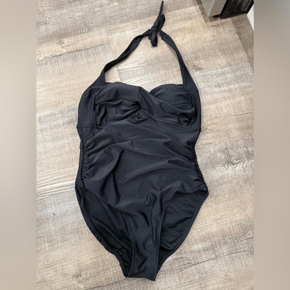 Black Halter One-Piece Swimsuit